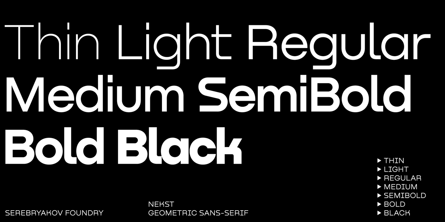 Beispiel einer Nekst Regular-Schriftart